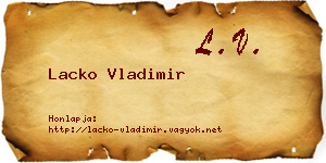 Lacko Vladimir névjegykártya